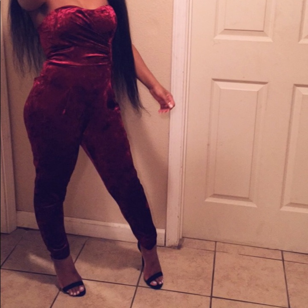 Fashion Nova Burgundy Romper